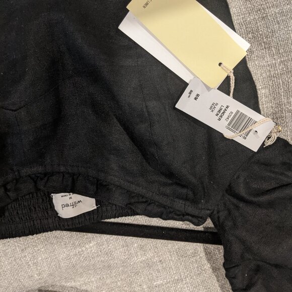 NWT Aritzia  "wanderer" black linen top US size medium - Picture 3 of 3